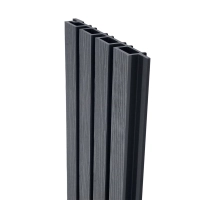 WPC homlokzati panel SZÜRKE/FEKETE, 219x2900 mm, hullámos textúra, half co-extrusion (0,63 m²)