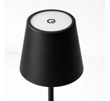 Stolna lampa za restorane, CRNA, s baterijom, punjiva, 3600 mAh
