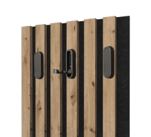 Hanging hook, for acoustic panels, foldable, black matte