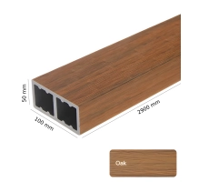 WPC drvena cijev LT-04A, 3D zrnato drvo, AURORA, 100x50x2900 mm
