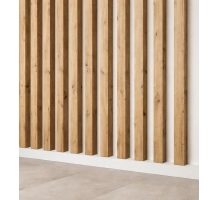 Wall decorative wooden 3D slats for partition walls (3x4 cm) (ash oak)