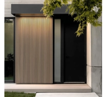 WPC fasadni panel, 223x26x2900 mm, SVJETLI HRAST s crnim fugama, 6 rešetki (0,64 m²)