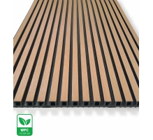 WPC facade panel TWIX SLIM, LIGHT OAK with black joints, 6 slim slats (0.64 m²)