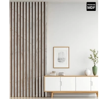 3D decorative slats, wooden strips for walls and ceiling (28x37 mm) (CASPIO)