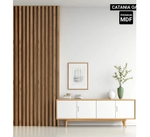 3D decorative slats, wooden strips for walls, ceiling, or partition wall (28x37 cm) (CATANIA OAK)