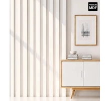 Wall decorative wooden 3D slats for partition walls (3x4 cm) (white)