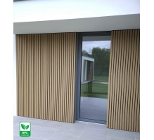WPC facade panel, 219x2900 mm, dual color, LIGHT OAK & BLACK (0.63 m²)