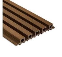 WPC homlokzati panel TEAK TWIX MINI, 5 lamella, 217x2900 mm, csiszolt felület