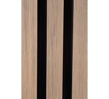 WPC homlokzati panel, 223x26x2900 mm, VILÁGOS TÖLGY fekete fugákkal, 6 rács (0,64 m²)