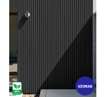 [MINTA] Kültéri homlokzati panel, WPC, 219x2900 mm, FEKETE, faerezetes felület