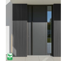 WPC facade panel TWIX SLIM, GREY with black joints, 6 slim slats (0.64 m²)