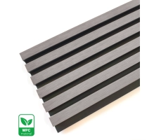 WPC facade panel TWIX SLIM, GREY with black joints, 6 slim slats (0.64 m²)