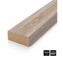 Decorative 3D wall wood slat, MDF, for wall or partition walls (28x60mm) (oak sonoma)