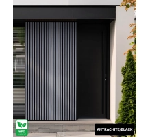 WPC homlokzati panel SZÜRKE/FEKETE, 219x2900 mm, hullámos textúra, half co-extrusion (0,63 m²)