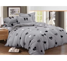 Bedding set 160x200, 3 parts, siva z zvezdicami