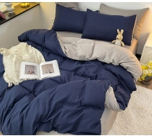 Bedding set 200x220cm, temno modra Paris, 3 parts