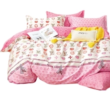 Obojestranska posteljnina 160x200, roza, 3 delna