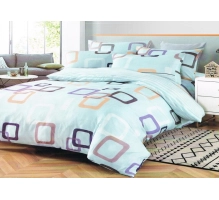 Bedding set 220x200cm, turkizna, kvadrat, 3 parts