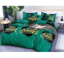 Bedding set 200x220cm, temno zelena, 3 parts