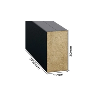 3D Lamella falburkolat, MDF (fekete) 16x28mm
