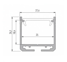 LED svetilka za stenske letve - STANDARD [2,8 cm]