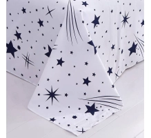 Posteljnina 160x200, 3 delna, temno modra, s planeti