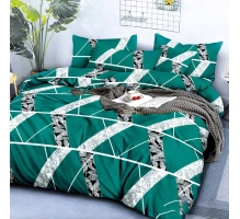 Bedding set 160x200, 3 parts, temno zelena