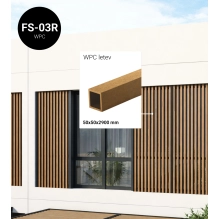WPC drveni brisolej FS-03A, brušena tekstura, SVJETLI HRAST, 50x50x2900 mm
