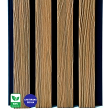 WPC facade panel TEAK/BLACK, GRAIN texture 2K26, 219x2900 mm, dual color (0.63 m²)