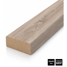 Decorative 3D wall wood slat, MDF, for wall or partition walls (28x60mm) (oak sonoma)