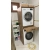 Cabinet for washing machine and dryer, with pull-out shelf, oak