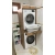Cabinet for washing machine and dryer, with pull-out shelf, oak