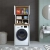 Cabinet for washing machine, white/oak, MONICA, 65 x 181 x 60 cm
