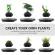 Black floating levitation planter, Bonsai, 360°