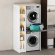 Cabinet for washing machine and dryer with foldable drawer, WHITE + side cabinet