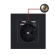 Black EU wall socket with hidden security camera, CMOS, Wi-Fi, 1080p (Full-HD)