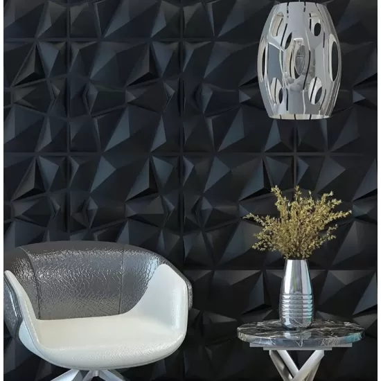 3D stenski paneli Hexagon Mountains, 38x44cm, črno