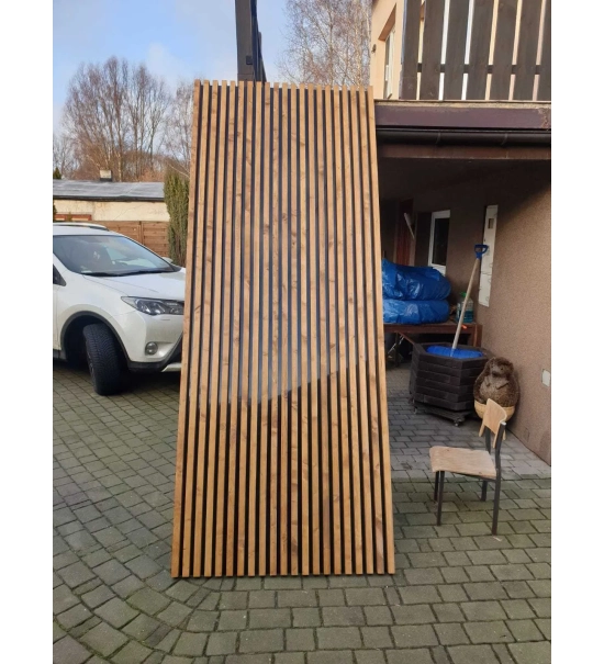 3D dekorativne letvice za zid, ukrasne, drvene (hrast wotan) 16x28mm