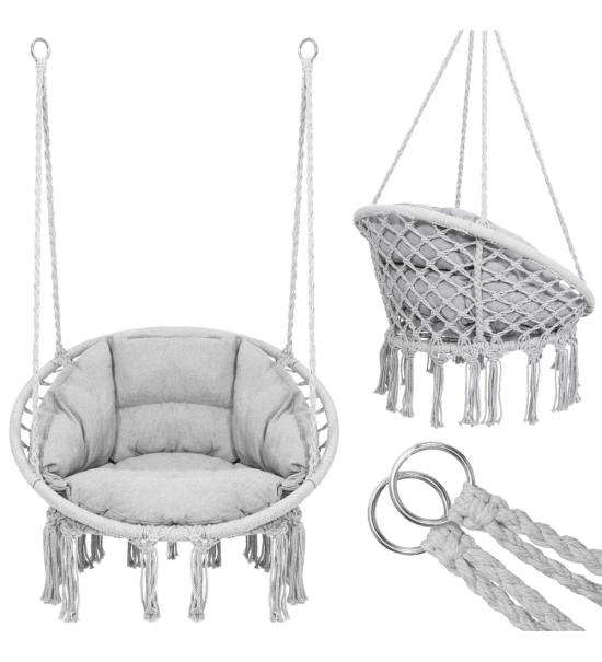 Vrtna gugalnica SPR0045, siva, do 150 kg