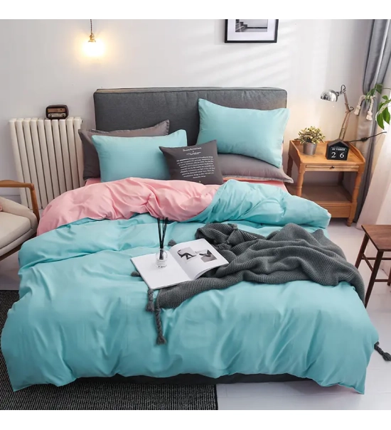 Posteljnina 200x220cm, GLOW turzizna roza, 4 delna