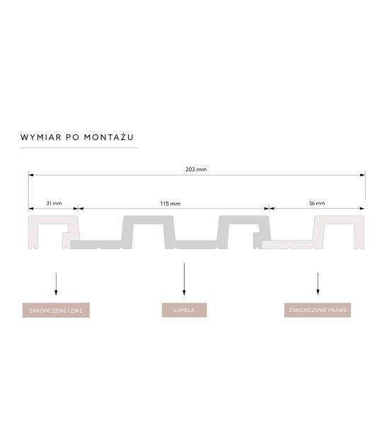 Dekorativni panel za kopalnico, hrast, LARGO, 12x270cm