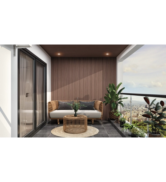 WPC wall cladding panel, board, WPC, 219x26x2900mm, brown (0.63 m2)