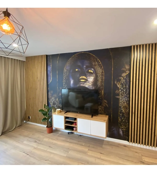 Tanka lamela za razmak, črna, 3cm široka, 275 cm višine