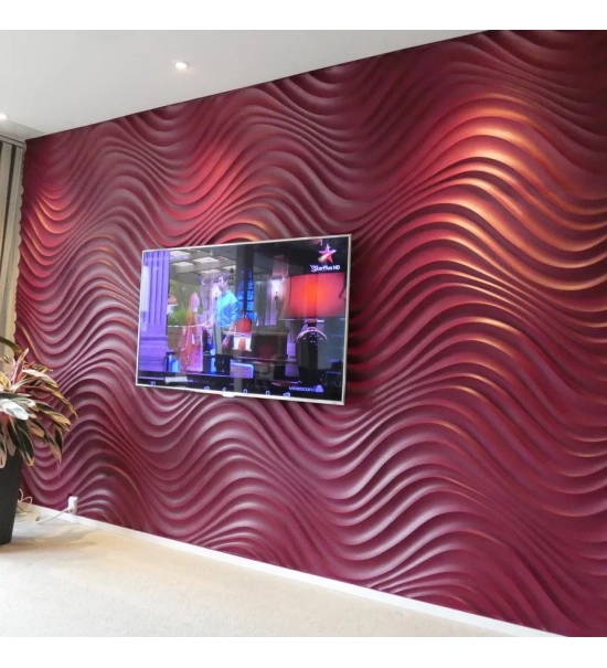 3D stenski paneli Choppy Curled, 80x100cm, mavec