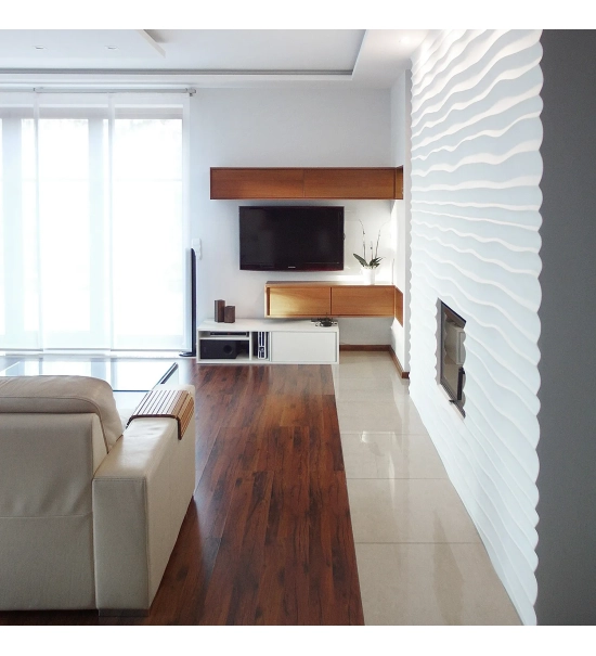 3D stenski paneli Choppy Wave, 80x100cm, mavec