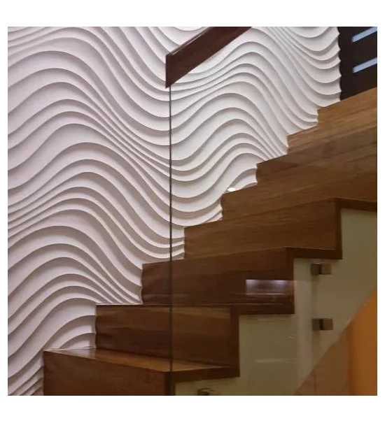 3D stenski paneli Choppy Curled, 80x100cm, mavec