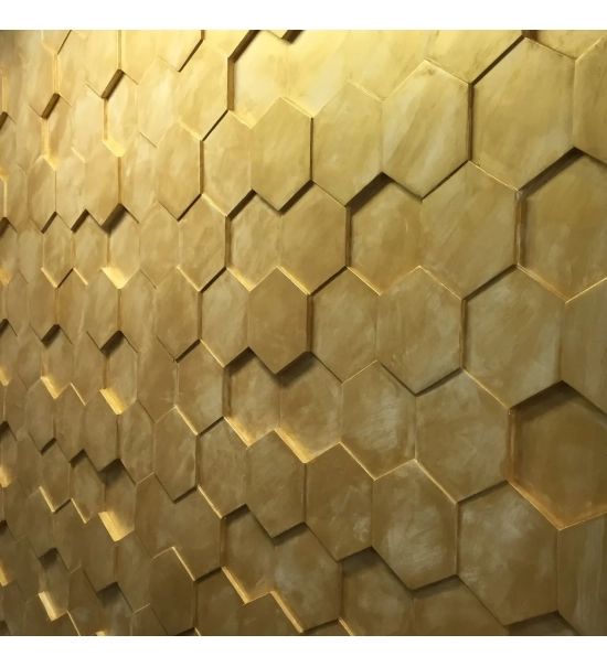 3D stenski paneli Honey, 70x80cm, mavec