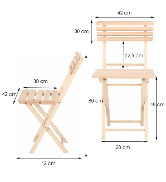 Balkonska miza in stoli za dve osebi