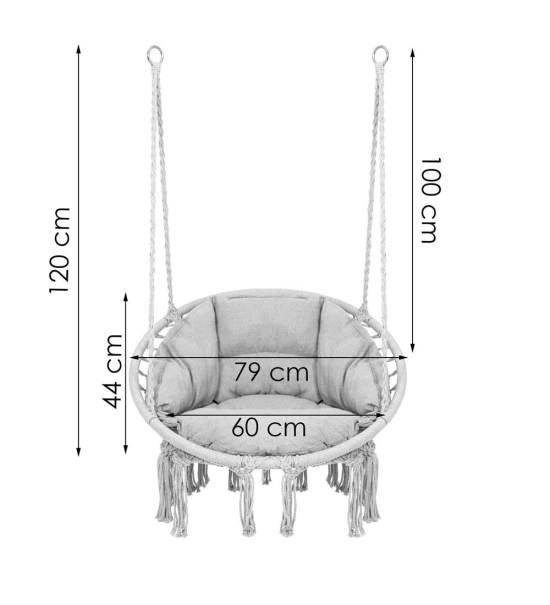Vrtna gugalnica SPR0045, siva, do 150 kg