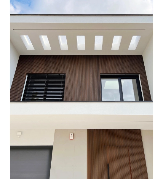 WPC wall cladding panel, board, WPC, 219x26x2900mm, brown (0.63 m2)